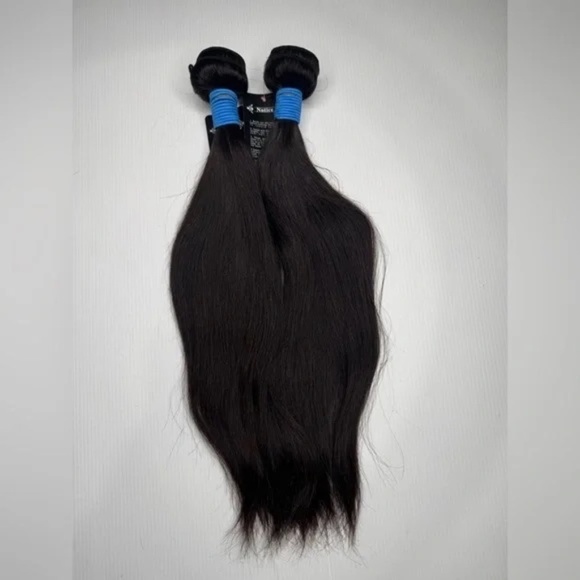 100% Human hair Straight Natural Black Bundles in 16 In - Picture 2 of 5